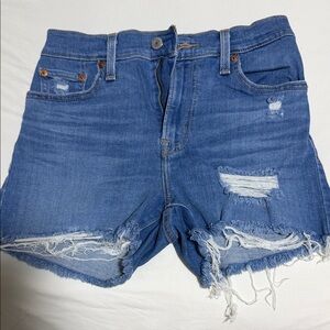 Levi's Classic Blue Ripped Jean Shorts
